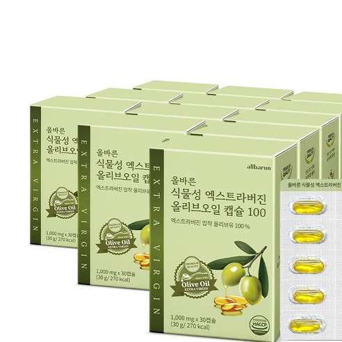 [토스쇼핑] 올바른 식물성 엑스트라버진 올리브오일 캡슐 100, 30캡슐, 12박스