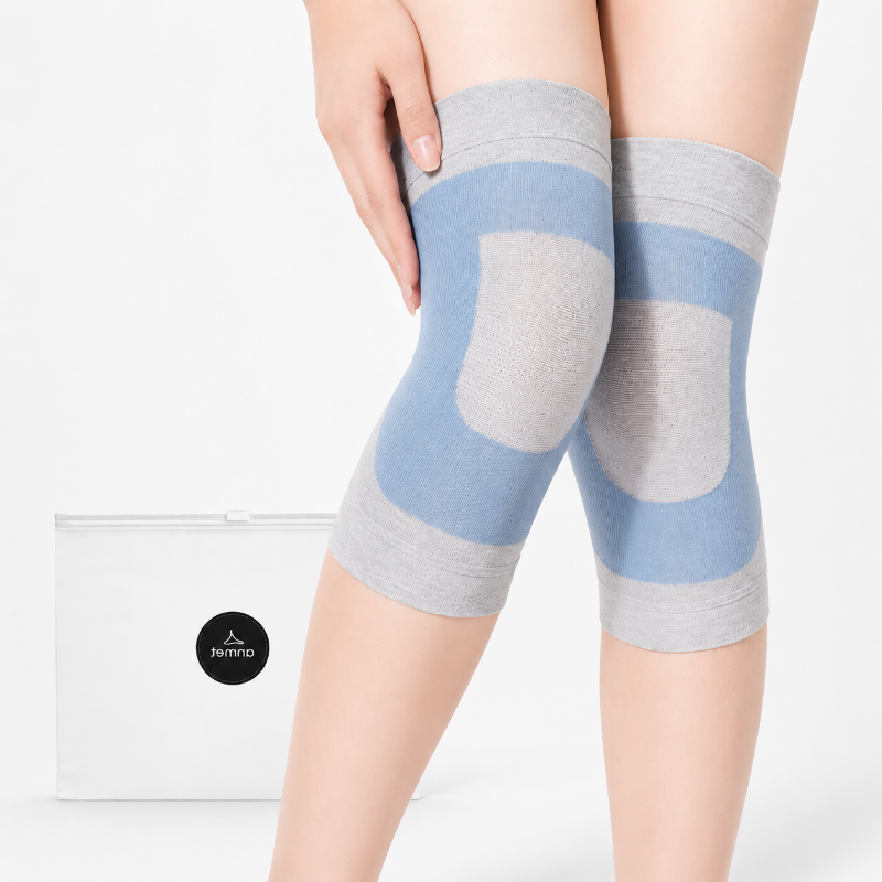 앙멧 얇은 스판 무릎 보호대, 블루, XL, 1세트