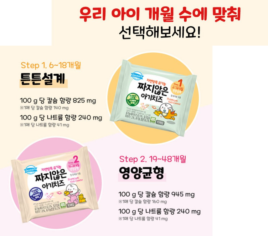 덴마크 짜지않은 아기치즈, 19개월-48개월, 2단계, 170g, 10개 상세 이미지 2