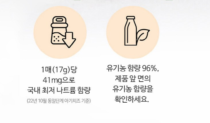 덴마크 짜지않은 아기치즈, 19개월-48개월, 2단계, 170g, 10개 상세 이미지 3