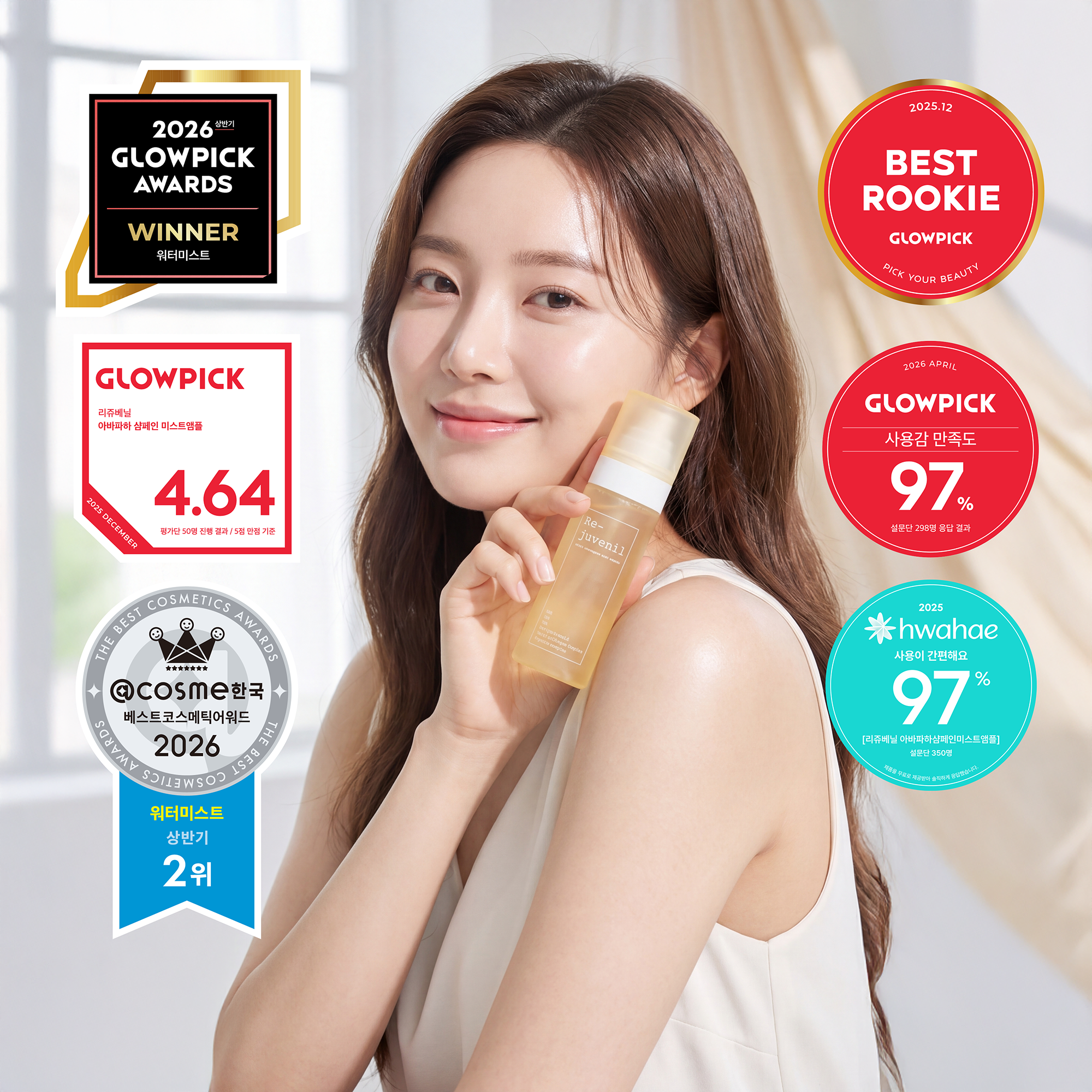 리쥬베닐 아바파하 샴페인 미스트앰플, 80ml, 3개 상세 이미지 1