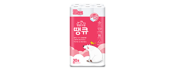 땡큐 천연펄프 화장지, 3겹, 14m, 30롤, 1팩