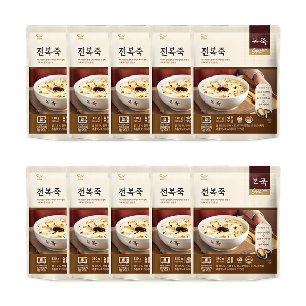 본죽 전복죽, 330g, 10개