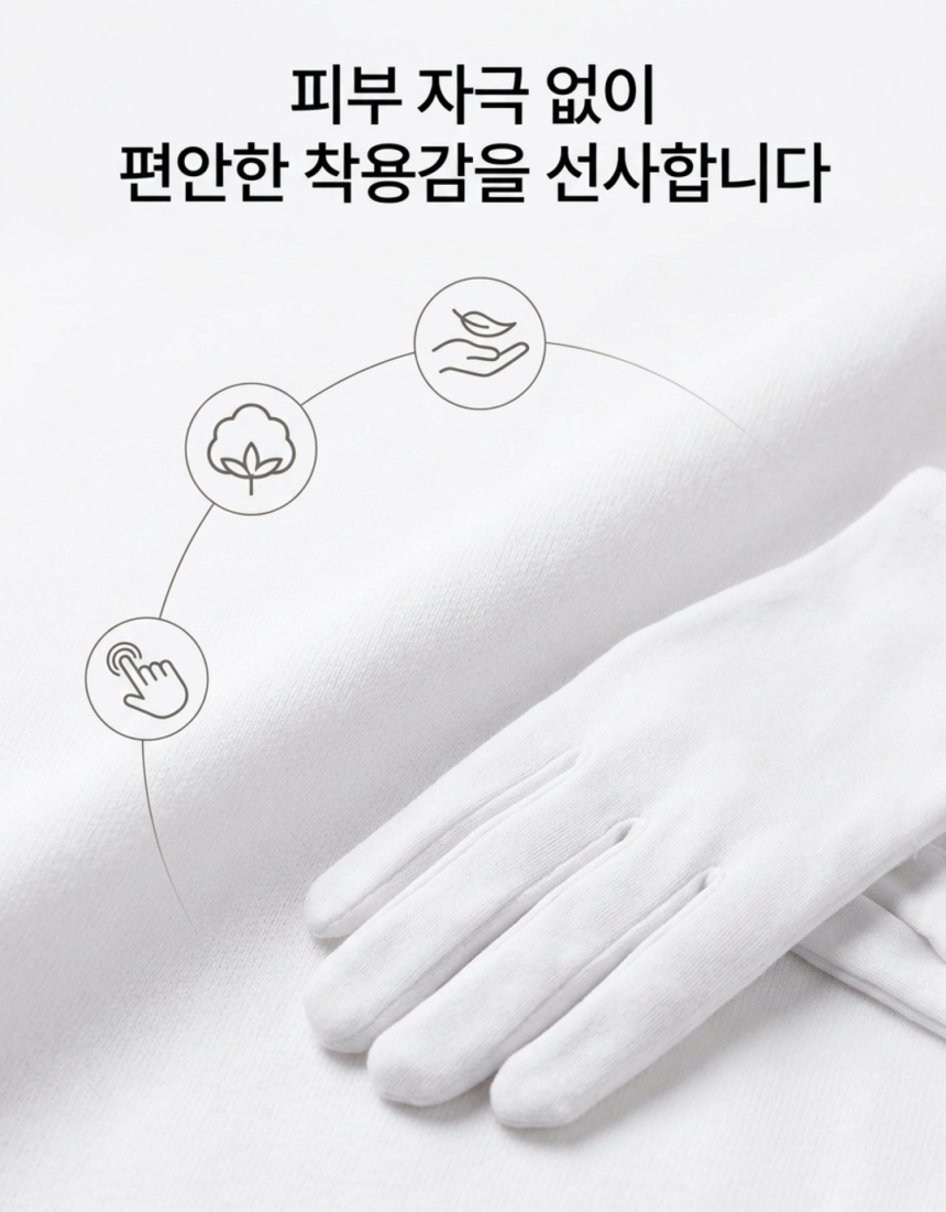 다용도 얇은 민자 면장갑, 흰색, 36세트 상세 이미지 4