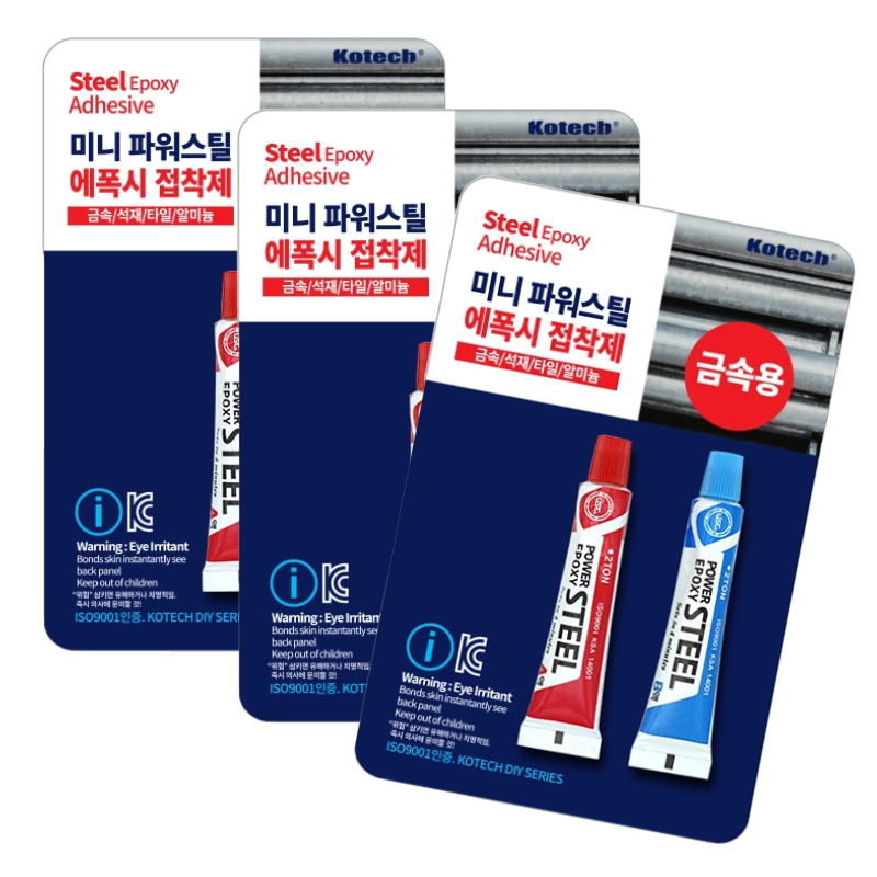 KR리빙 미니 파워스틸 에폭시 접착제 금속 접착제, 28g, 3개