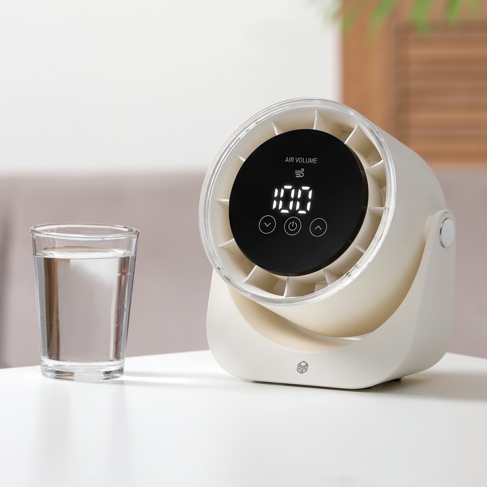 디지지 Air 100 LCD 탁상용 서큘레이터, 크림화이트