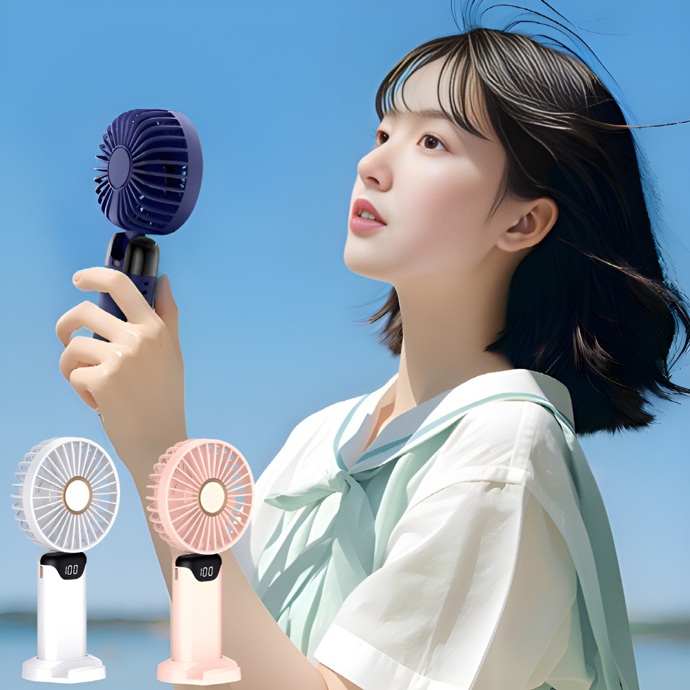 LED 디지털디스플레이 손선풍기 FAN10, 블루