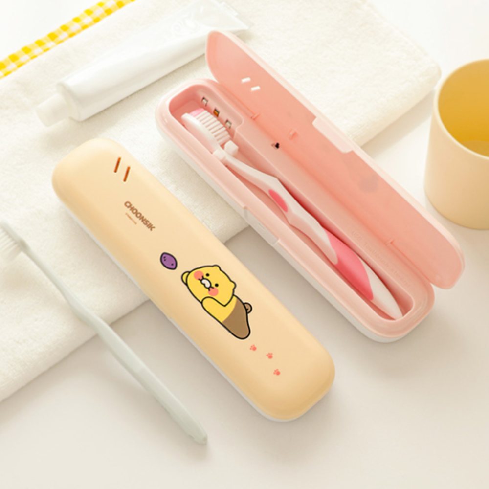 카카오프렌즈 춘식이 휴대용 칫솔살균기, 핑크, 1개