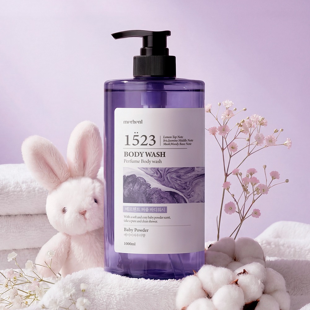 메르헨트 퍼퓸 대용량 바디워시, 베이비파우더향, 1L, 2개 상품 이미지 1