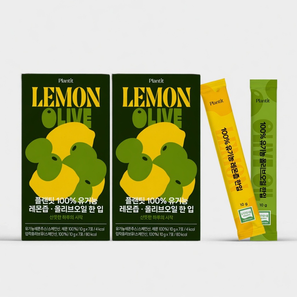 플랜팃 NFC 100% 유기농 레몬즙 + 엑스트라버진 올리브오일 듀얼 스틱 세트, 15ml, 7+7포, 2팩