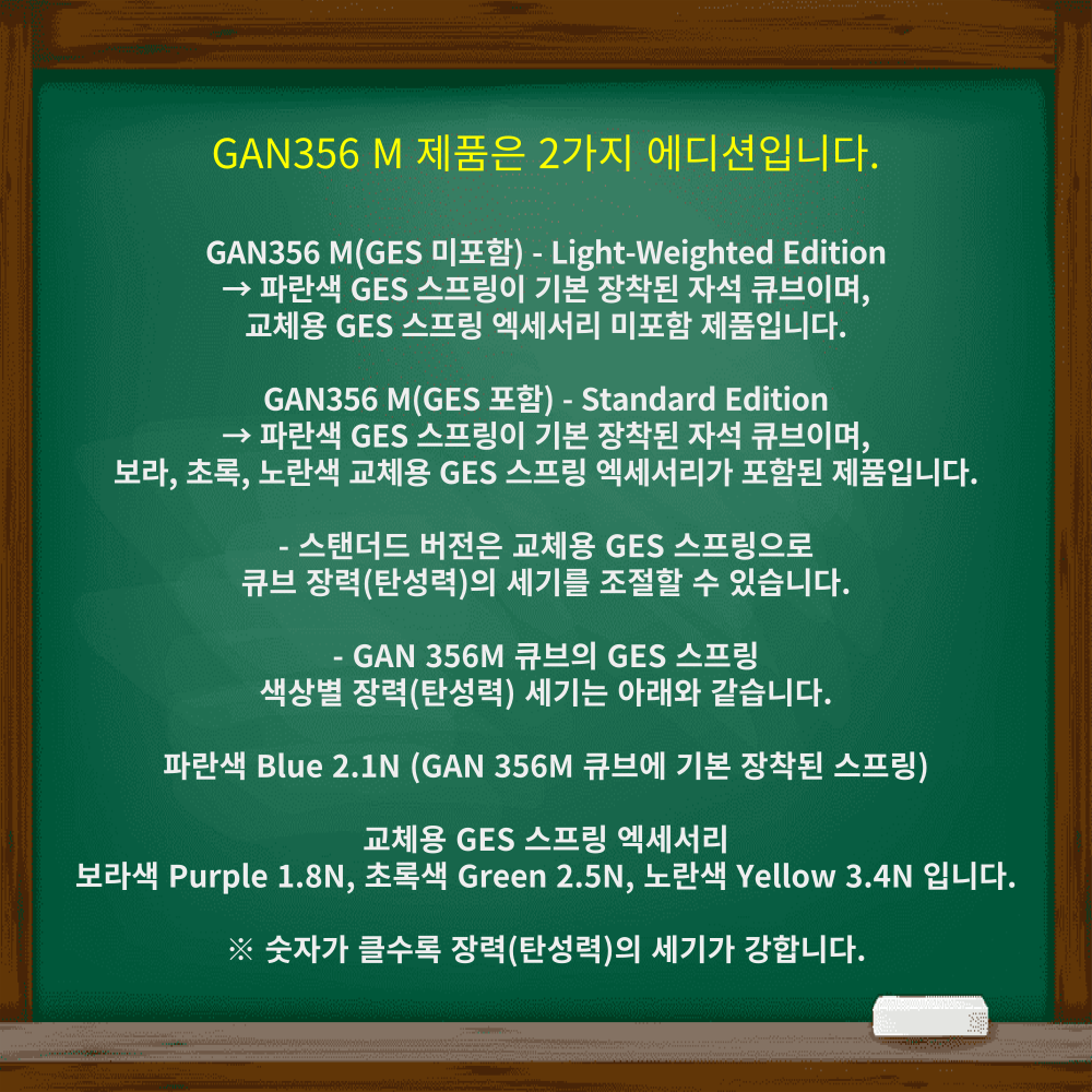 간큐브 3x3 선수용 자석 큐브 GAN 356M, GES 미포함, 1개 상세 이미지 2