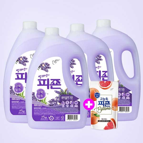 피죤 섬유유연제, 바이올렛가든, 3.1L, 4개
