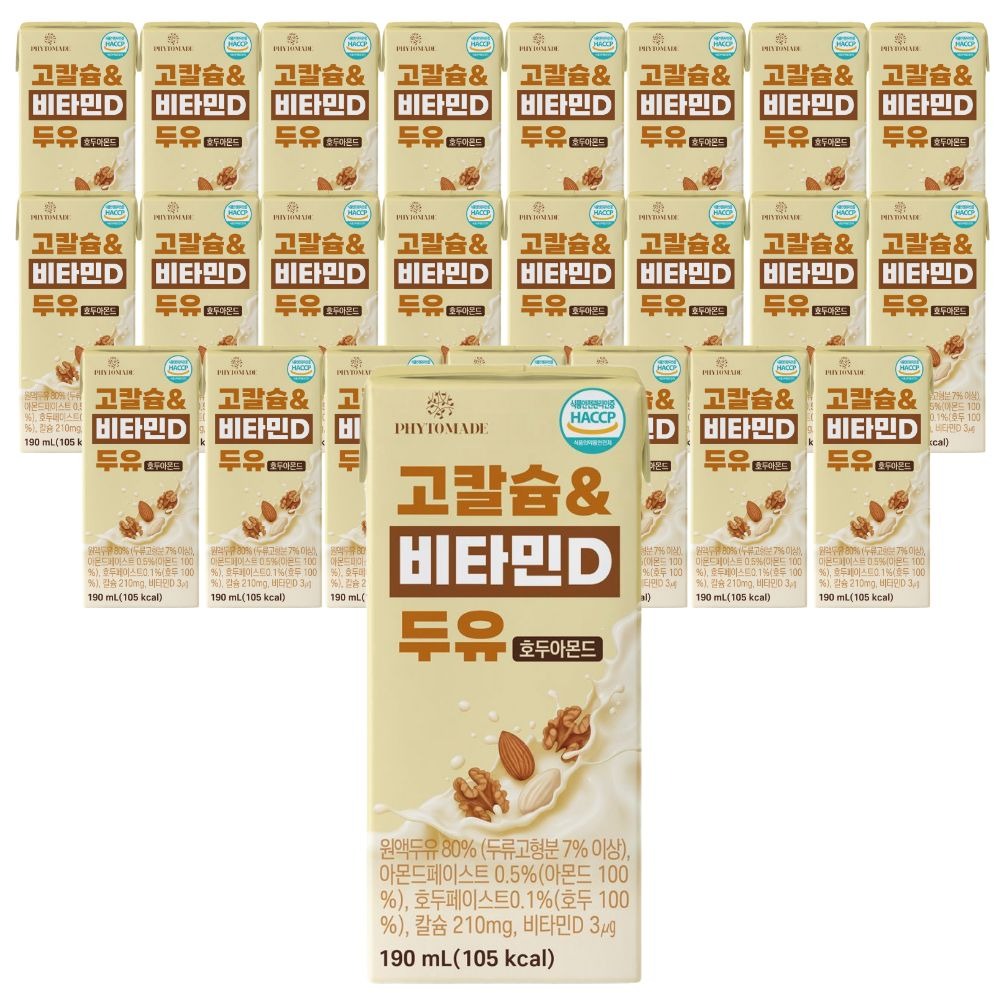 파이토메이드 고칼슘&비타민D 두유 호두아몬드, 190ml, 24개, 1세트 상세 이미지 2