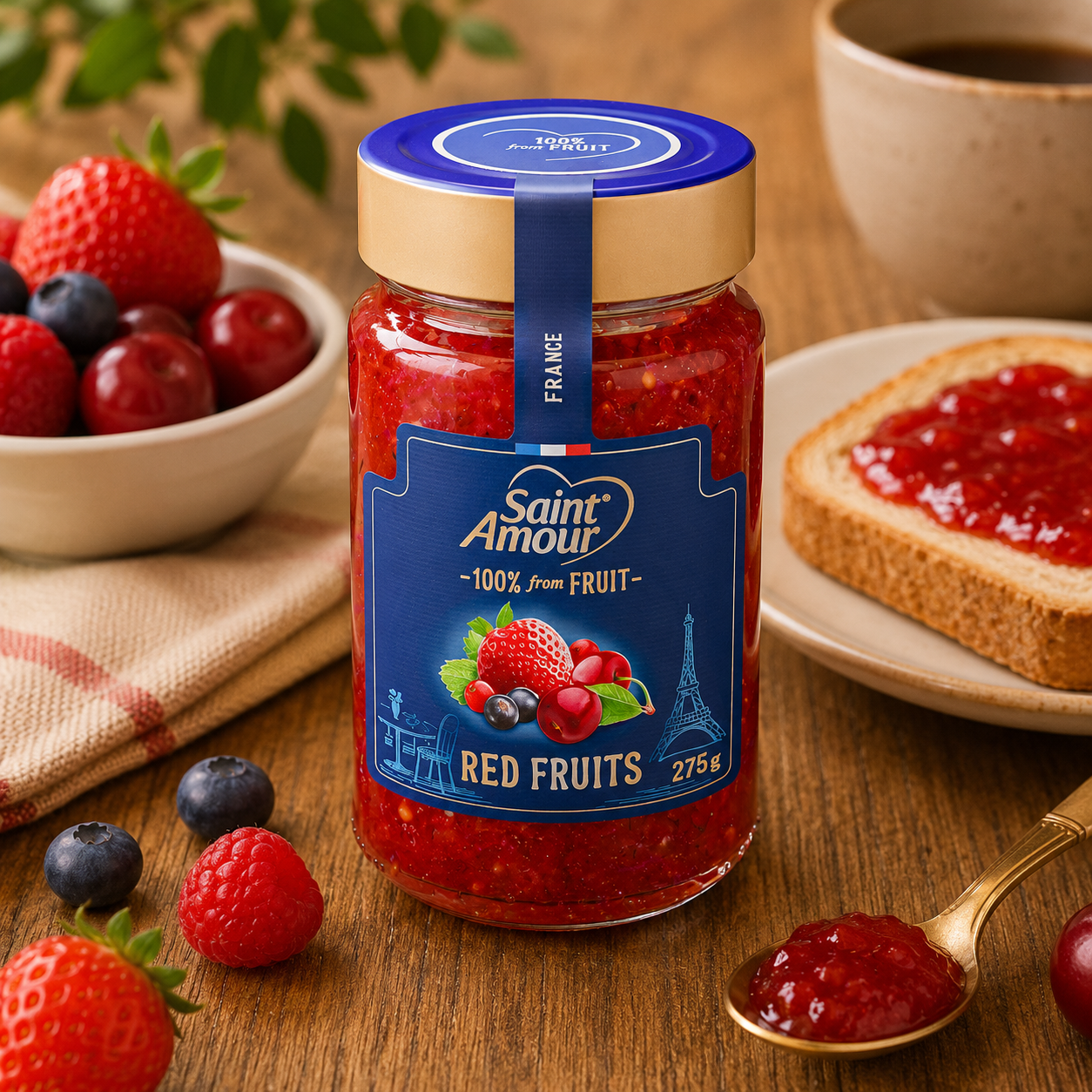 Saint Amour 샹따무르 레드푸르츠잼, 275g, 2개