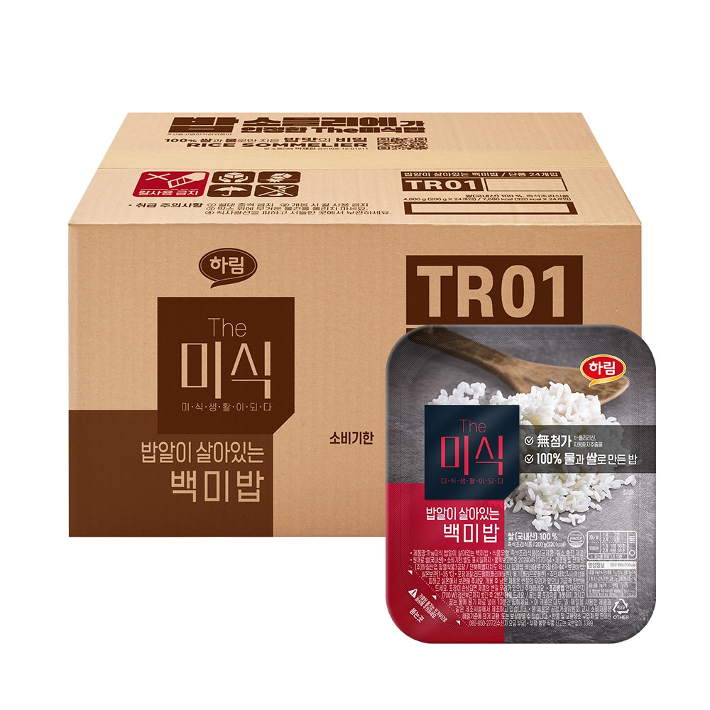 [토스쇼핑] 더 미식 밥알이 살아있는 백미밥, 200g, 24개