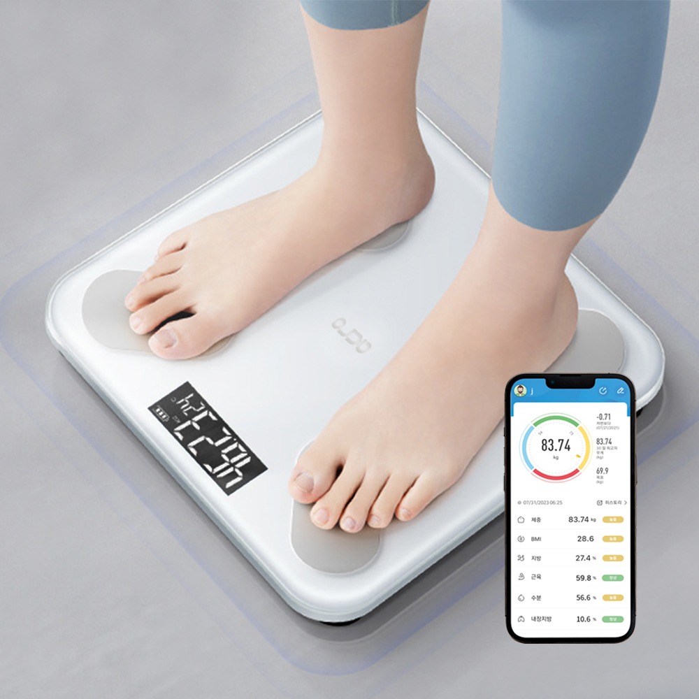ACRO 스마트 디지털 체중계, ibody-100, 화이트, 1개 상품 이미지 1