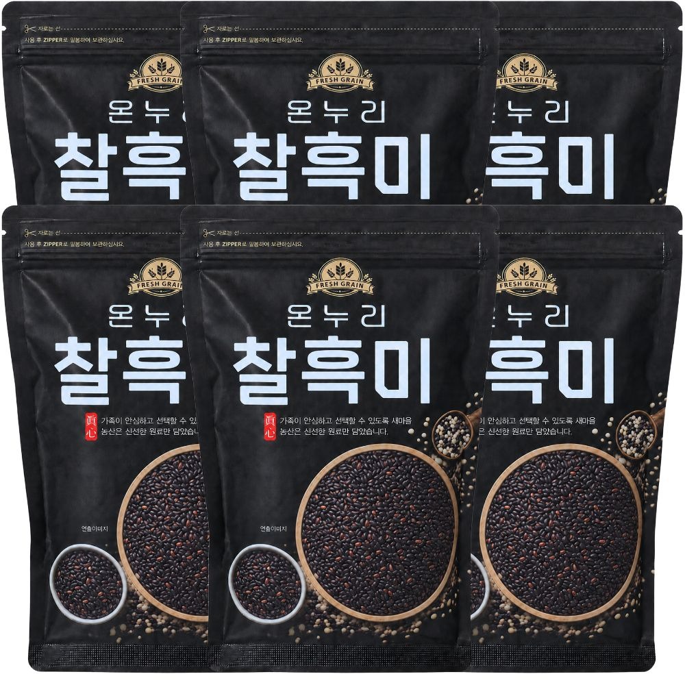 온누리잡곡 국내산 찰흑미, 500g, 6봉