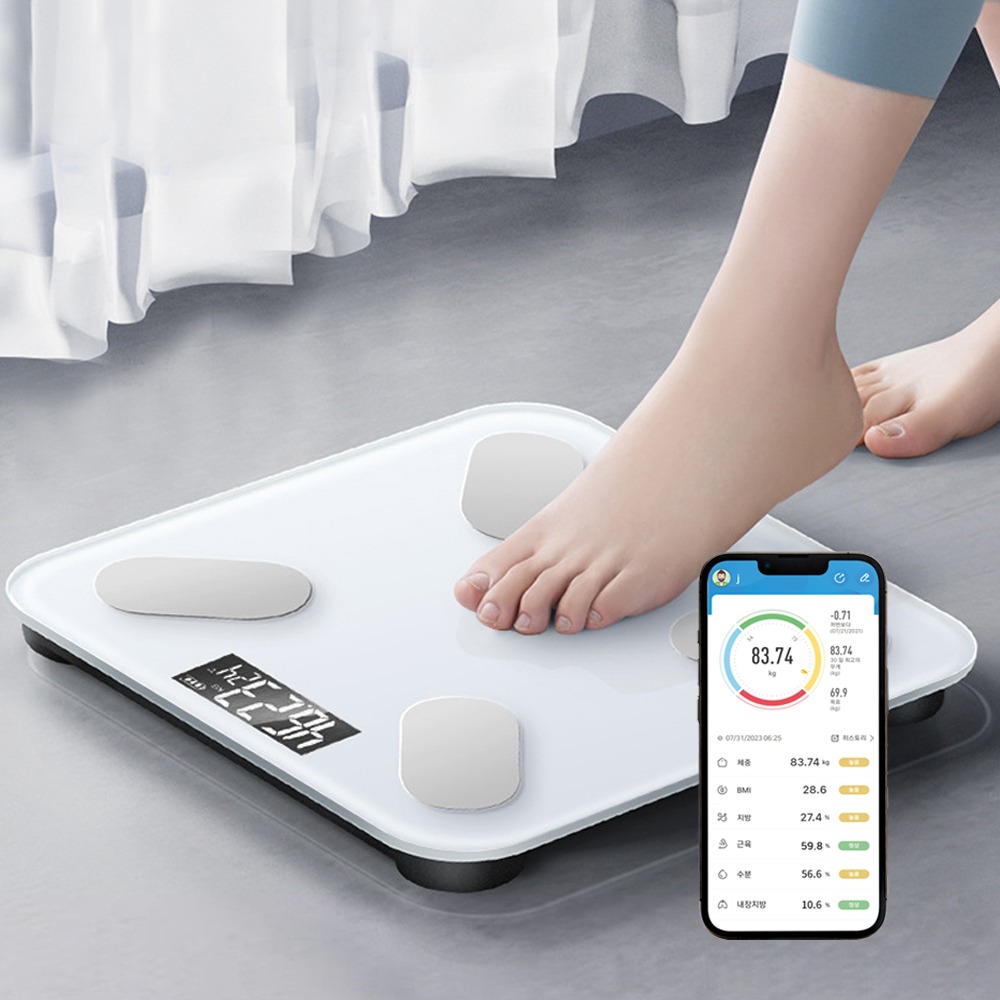 ACRO 스마트 디지털 체중계, ibody-100, 화이트, 1개 상품 이미지 2