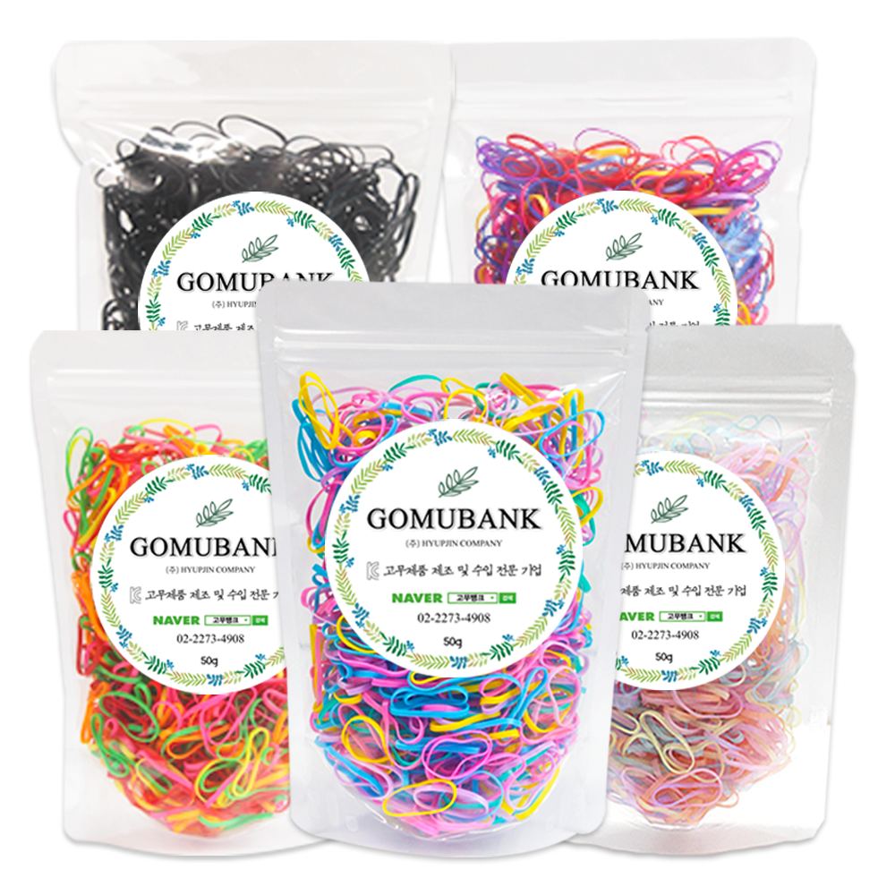고무뱅크 머리끈, 블랙, 일반용, 50g, 1개