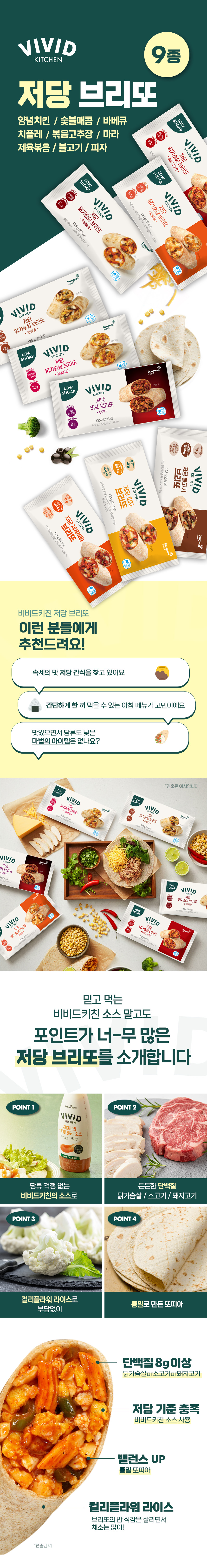 비비드키친 저당 브리또, 피자 2개 + 제육 2개 + 불고기 2개, 1세트 상세 이미지 2