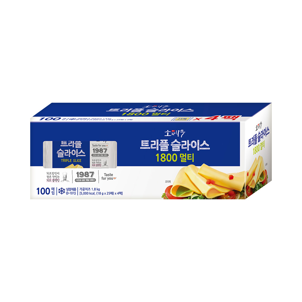 [토스]동원 소와나무 트리플 슬라이스 치즈 18g 100개입 (18,900원/무료)