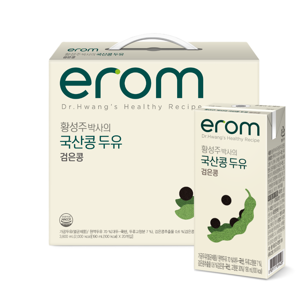 [토스쇼핑] 이롬 국산콩 검은콩두유, 190ml, 20개