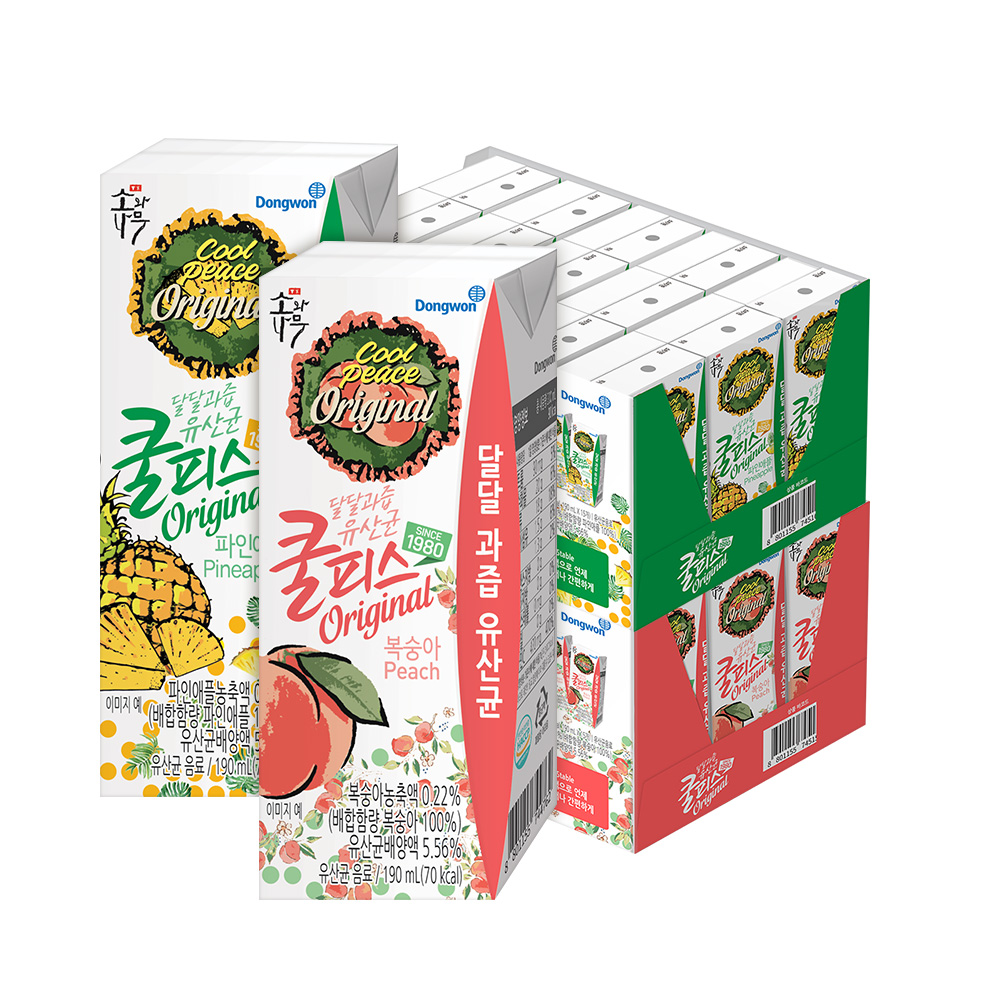 쿨피스, 복숭아, 190ml, 15개 + 파인애플, 190ml, 15개 상세 이미지 2