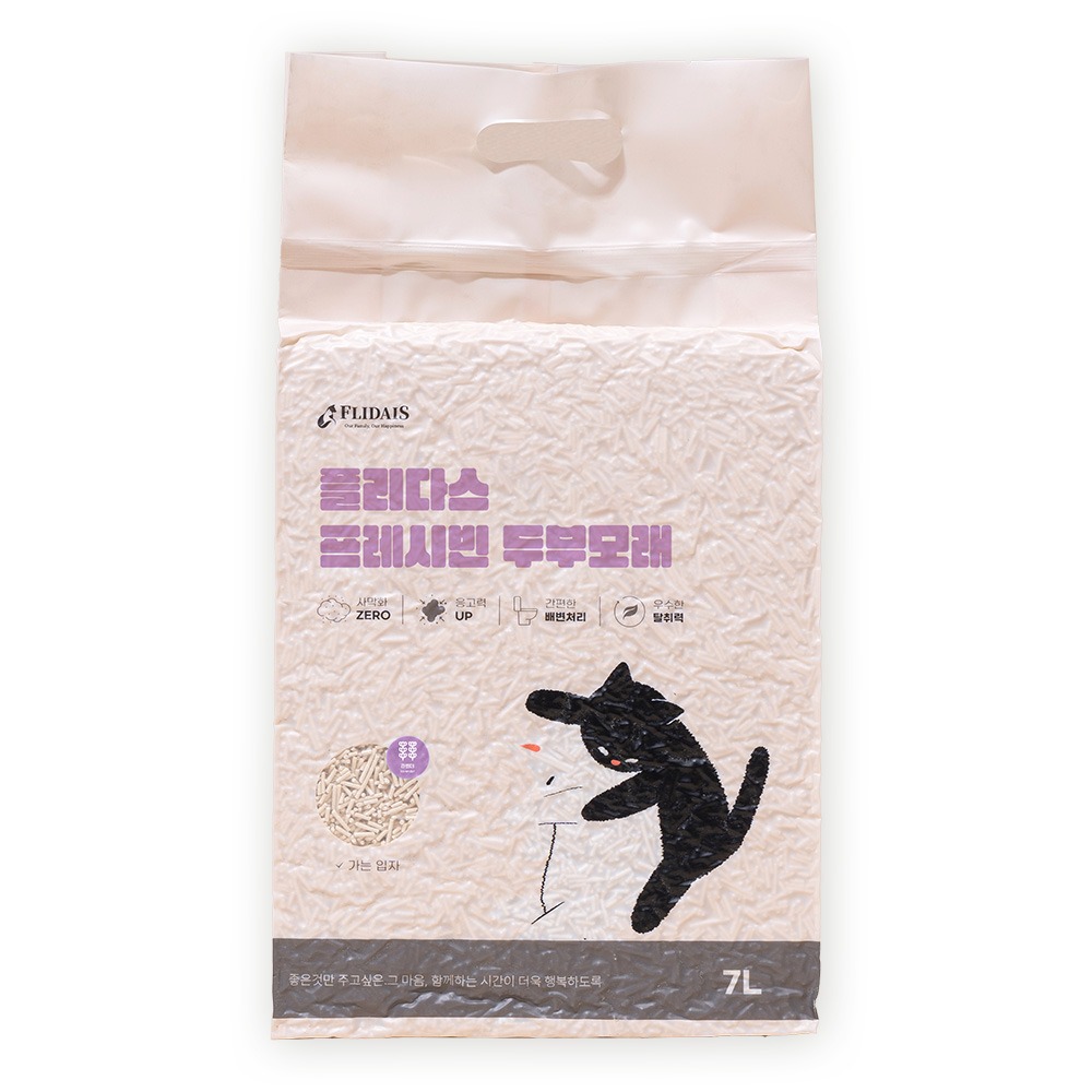 플리다스 프레시빈 두부 모래, 라벤더, 7L, 3개