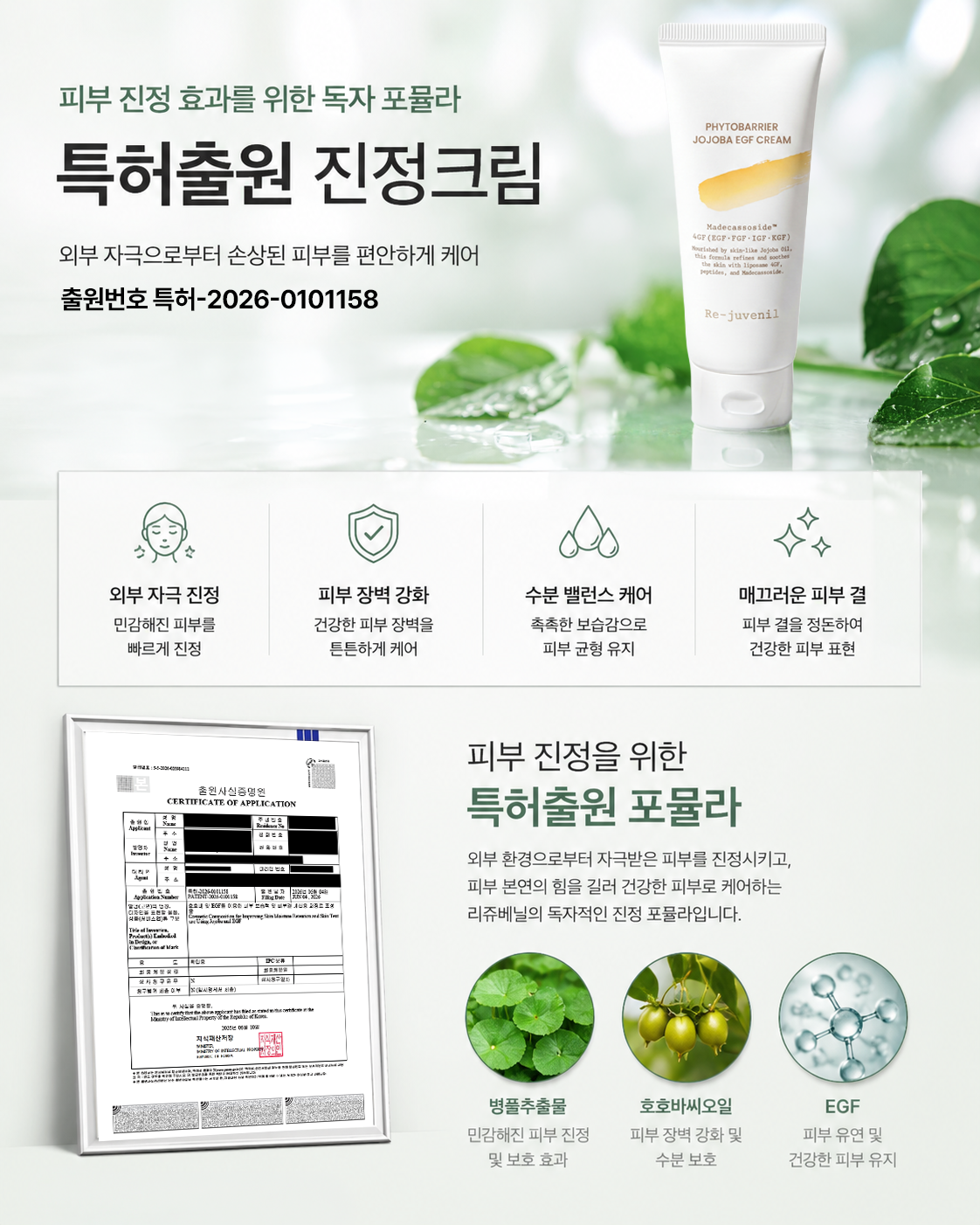 리쥬베닐 파이토베리어 호호바 EGF 크림, 100g, 1개 상세 이미지 3