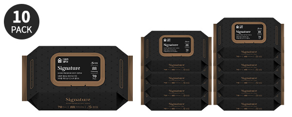숨 시그니처 물티슈, 63gsm, 70매, 10팩