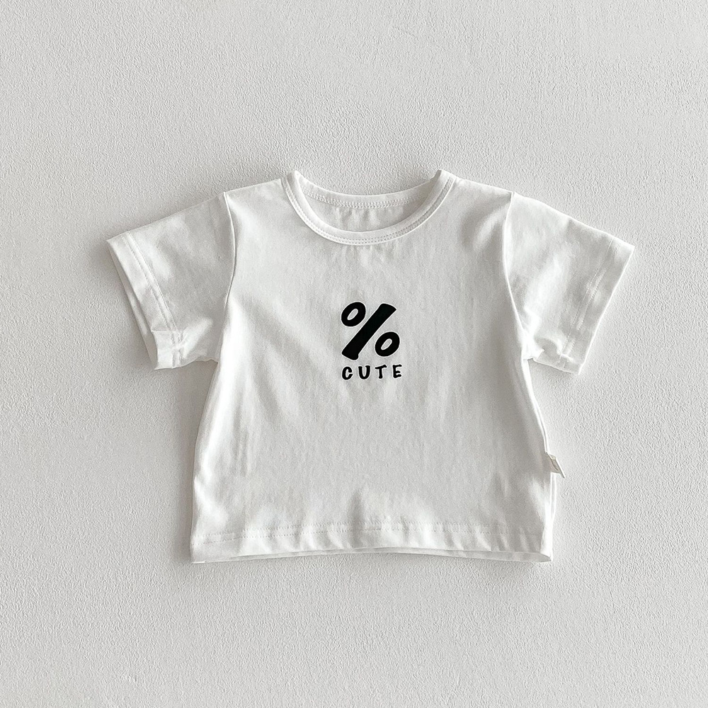 살루테 퍼센트 티셔츠 아기 데일리 프린트 티셔츠 베이비 스트라이프 티, 80호, 화이트, 1개