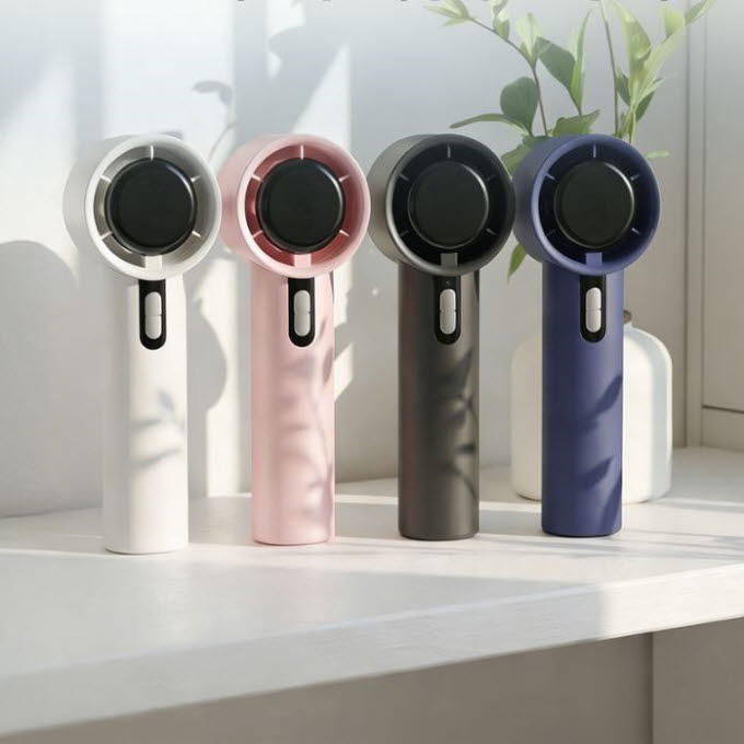 아이노 LCD 버튼형 휴대용 선풍기, ANFA-3K-14-YC, 3000mAh, 화이트, 1개