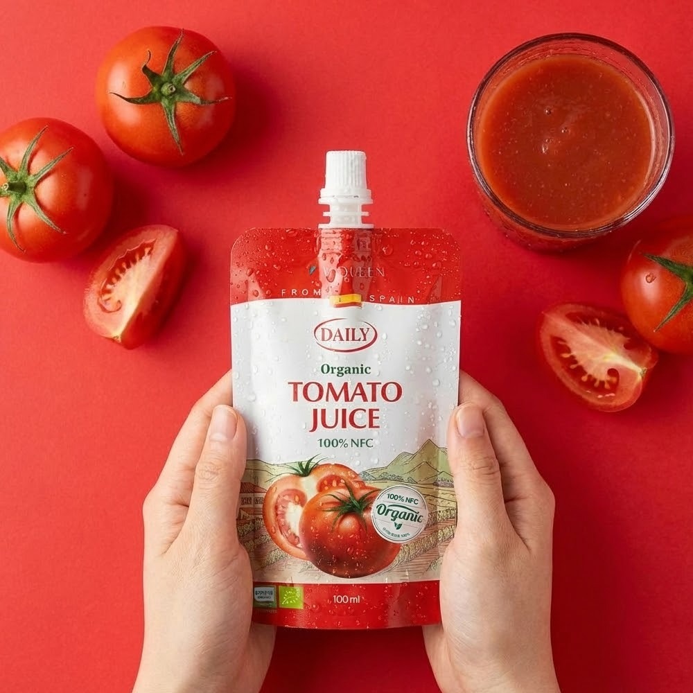[토스쇼핑] 바이퀸 데일리 유기농 토마토즙, 100ml x 30포, 1박스