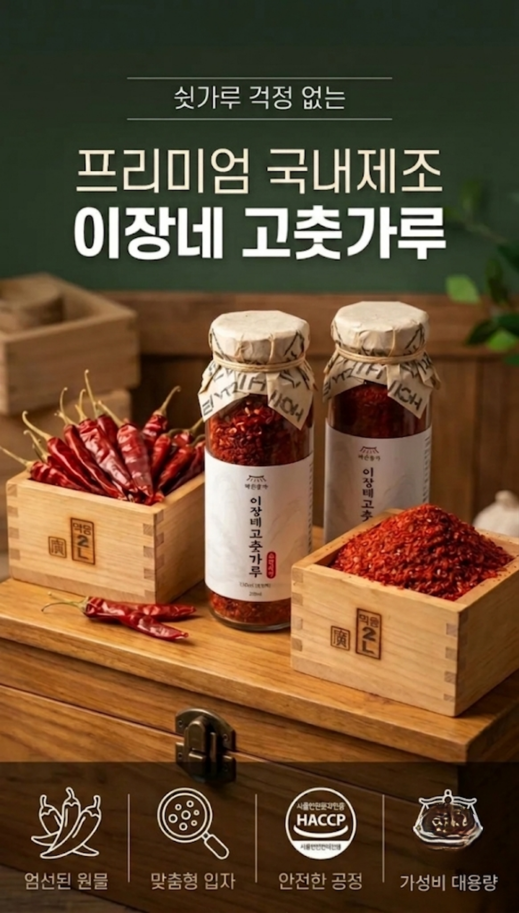 이장네푸드 고춧가루, 보통맛, 반찬용, 중간입자, 1kg, 1개 상세 이미지 2