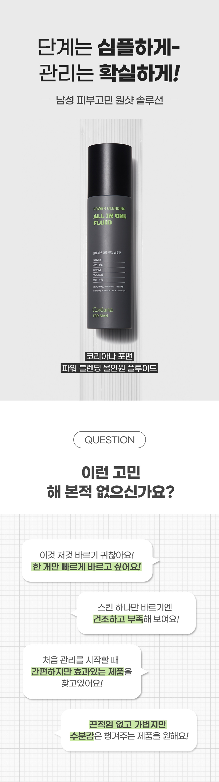 코리아나 포맨 파워 블렌딩 올인원 플루이드, 150ml, 2개 상세 이미지 1