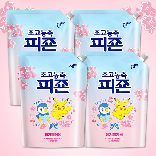 초고농축 피죤 체리블라썸 섬유유연제, 1.3L, 4개