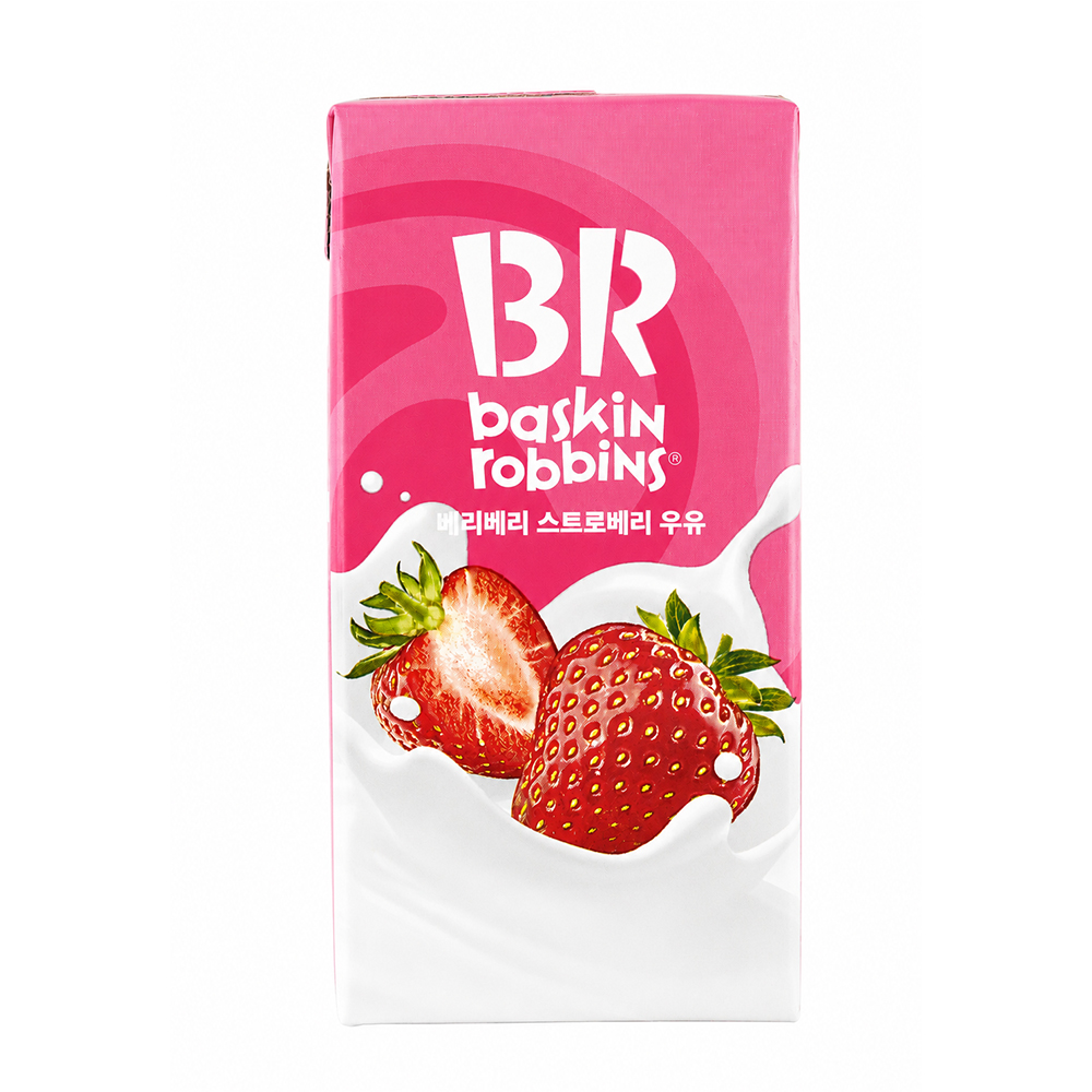 [토스쇼핑] 배스킨라빈스 베리베리 스트로베리 우유 190ml, 48개