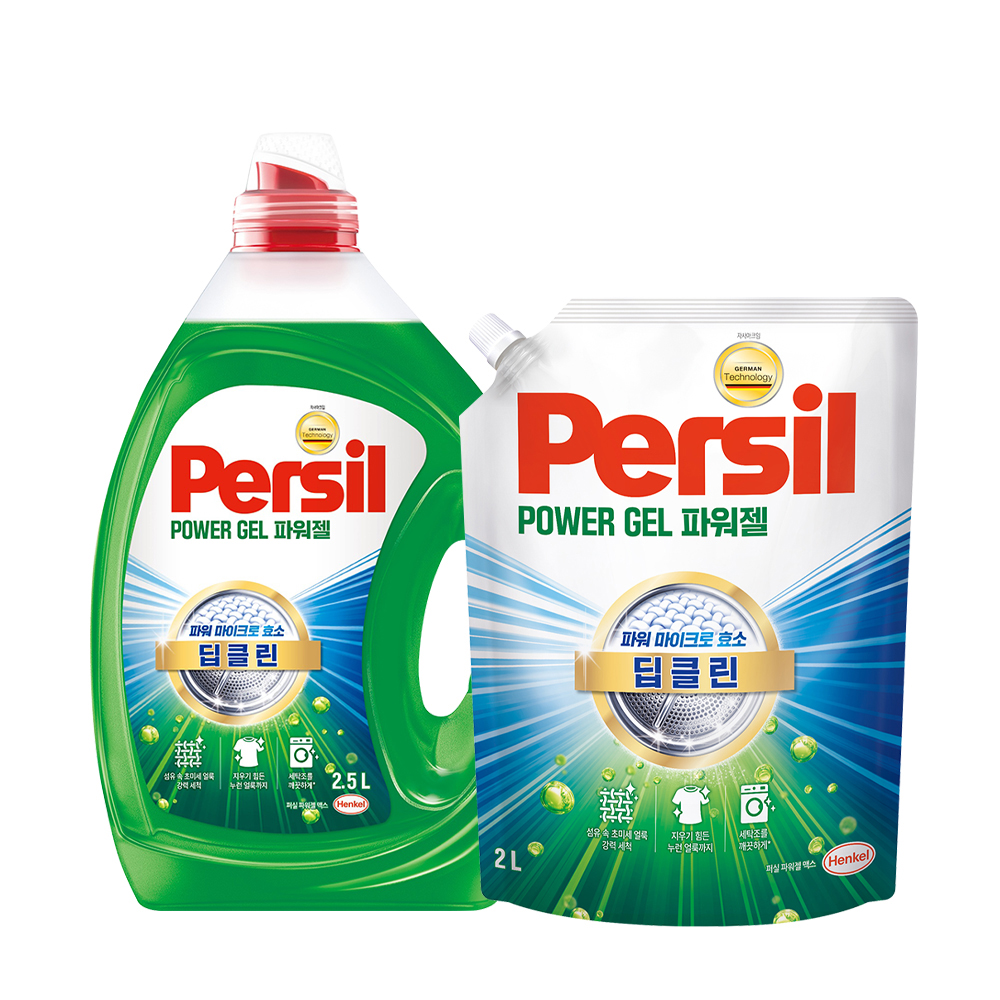 퍼실 파워젤 딥클린, 2.5L, 1개 + 리필, 2L, 1개 상세 이미지 2