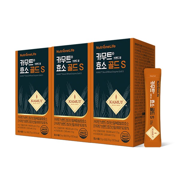 [토스쇼핑] 뉴트리원 카무트 브랜드 밀 효소 골드 S, 30포, 3개