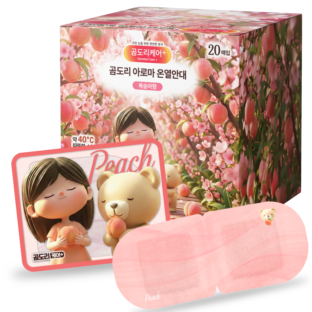 복숭아향 아로마 온열 안대, 20개, 1박스
