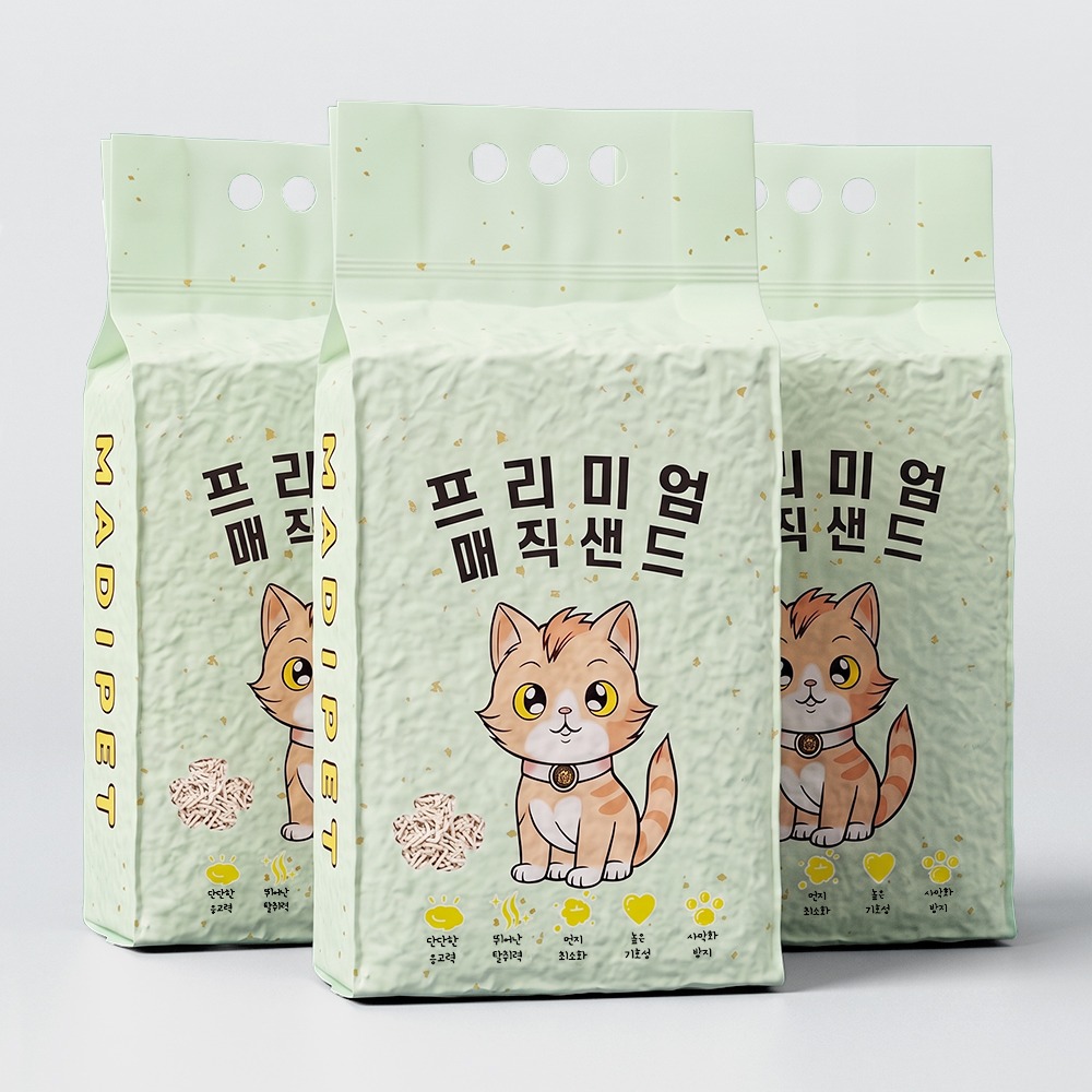 메디펫 프리미엄 두부모래, 녹차향, 10L, 3개