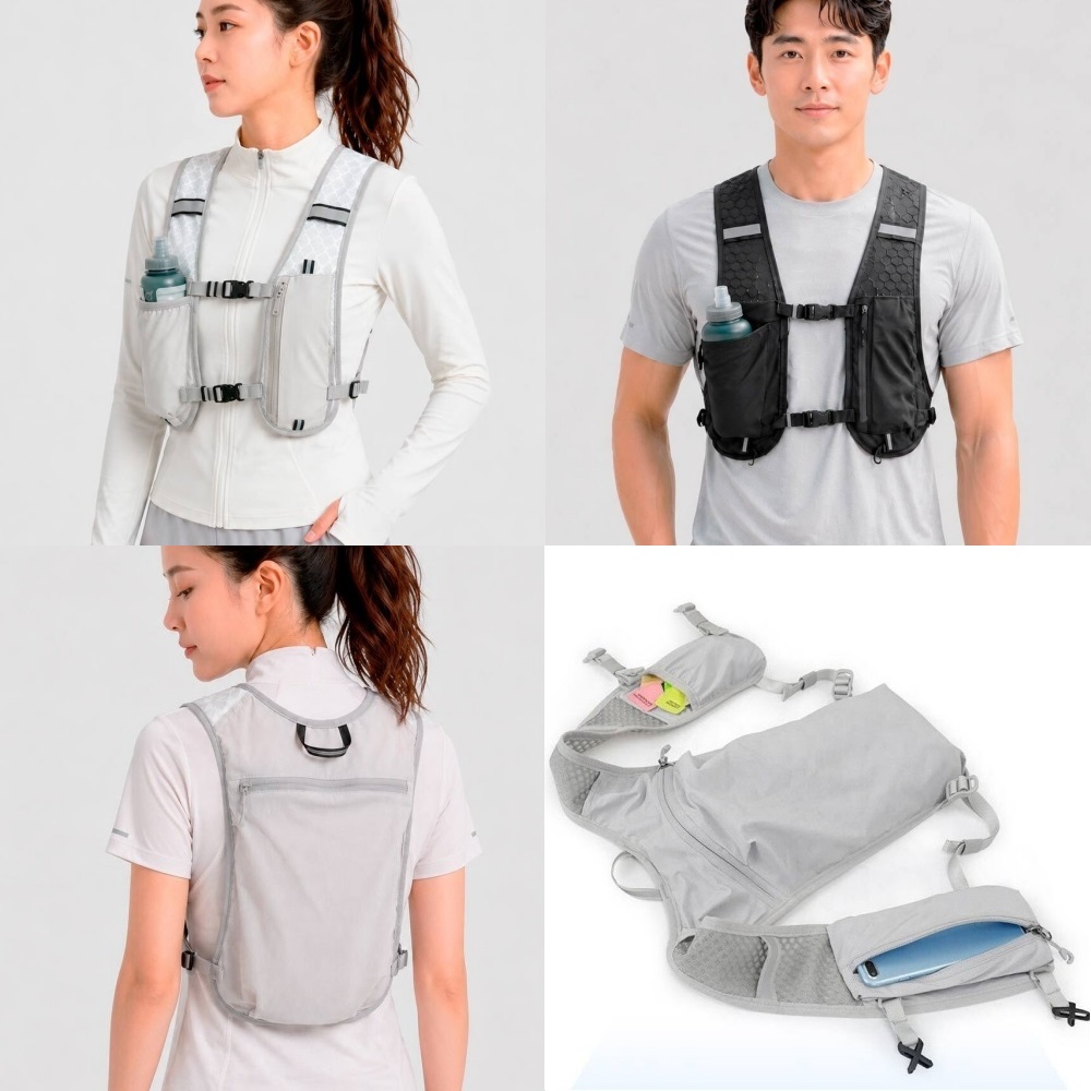 초경량 러닝 조끼, 블랙+그레이, onesize, 2개