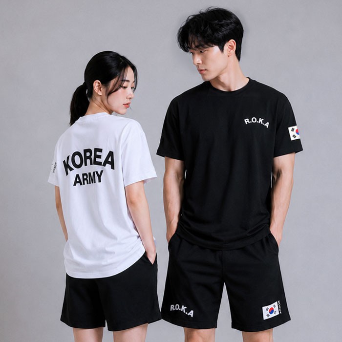 로카 남녀공용 에어쿨 데일리 티셔츠 & 반바지, 반팔, 네이비, 95
