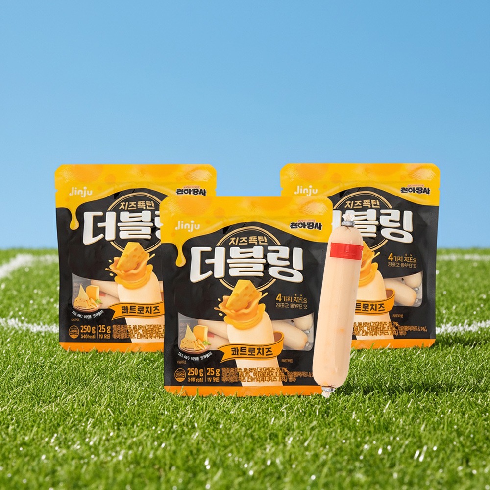[토스쇼핑]진주햄 천하장사 더블링, 콰트로치즈, 25g, 10개입, 3개