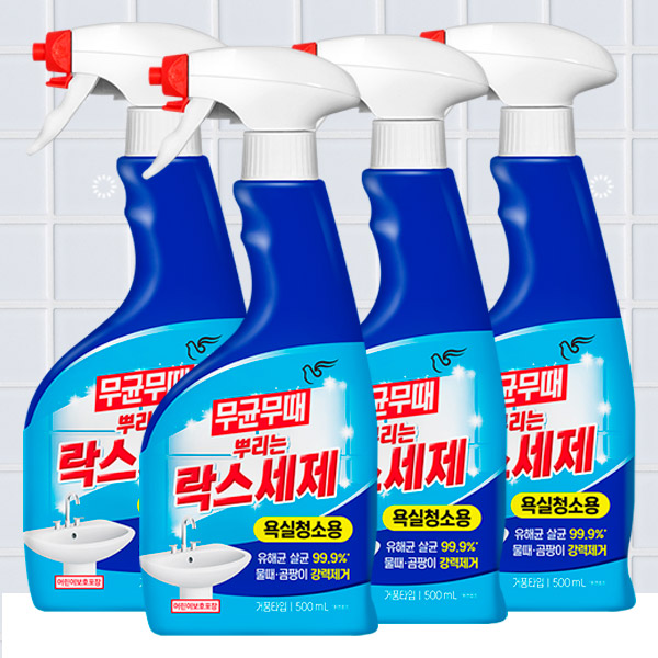 [토스쇼핑] 피죤 무균무때 락스욕실, 500ml 4개