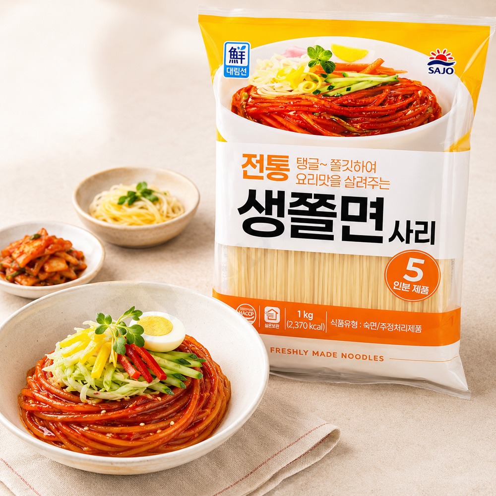 대림선 전통 생쫄면 사리, 1kg, 5개