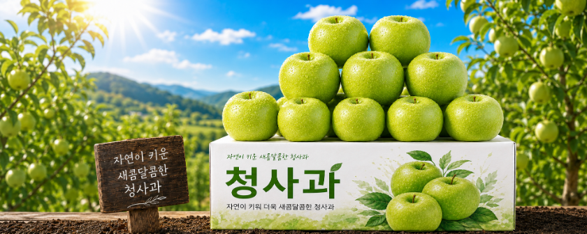 여름 청사과 썸머킹 썸머프린스 아오리, 소과, 2kg, 1박스