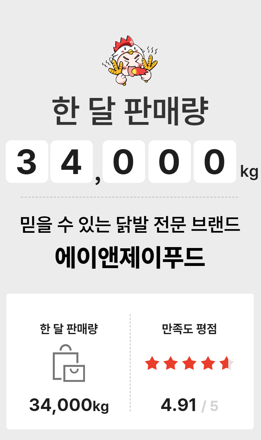에이앤제이푸드 무염 뼈없는 닭발, 냉동, 1kg, 1개 상세 이미지 2