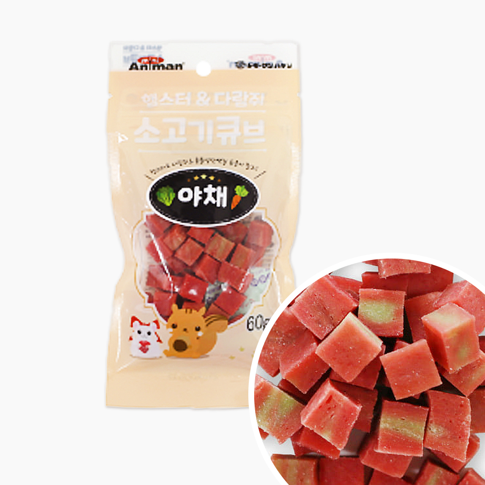 소고기 큐브 햄스터 다람쥐 야채, 60g, 1개