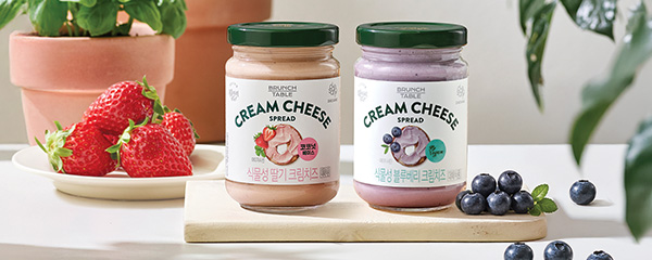 복음자리 식물성 크림치즈, 딸기 190g 1개 + 블루베리크 190g 1개, 2개